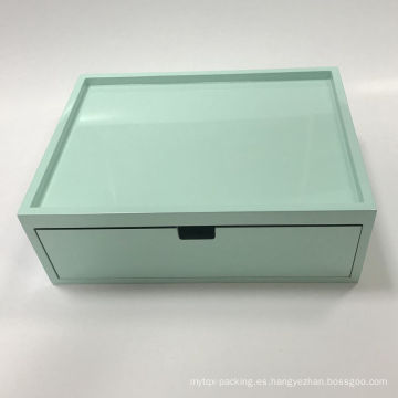 Caja de cajones de madera verde de Home Hotel para almacenamiento